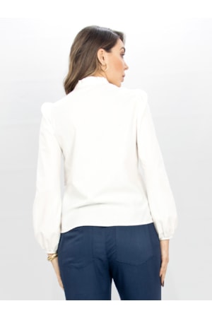BLUSA SOCIAL MANGA LONGA GOLA ALTA YONARA BRANCO